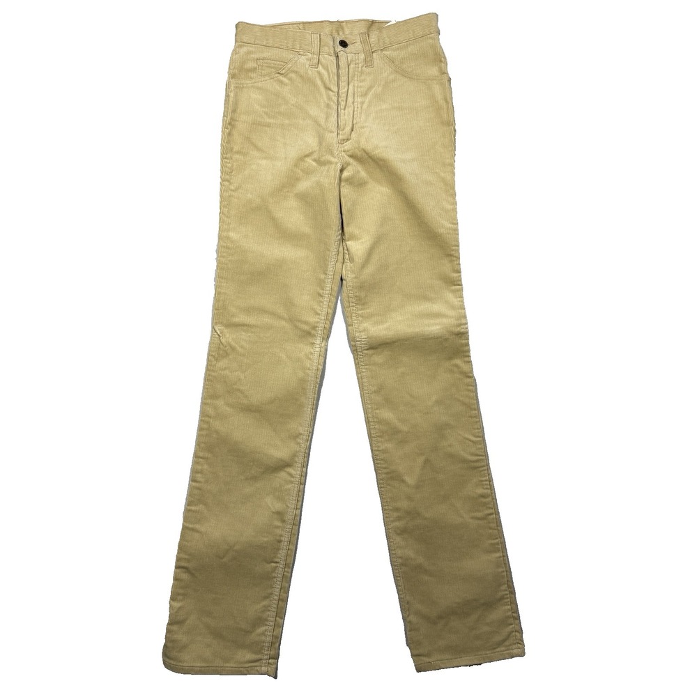 Vintage Fruit Of The Loom‎ Corduroy Pants Mens 31X36 Beige Straight Cigarette